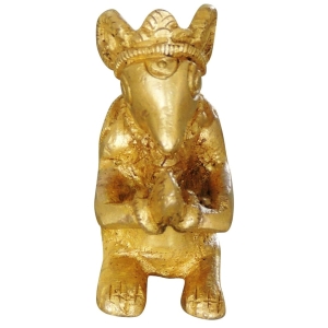 Brass Ganeshji Chuha Rat Mouse Statue 1x2x2 Inch Brass Decor