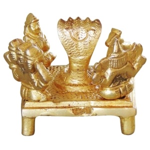 Brass Shivling Idol Statue - 2 Inch Width, 2.5 Inch Height, Brass Material