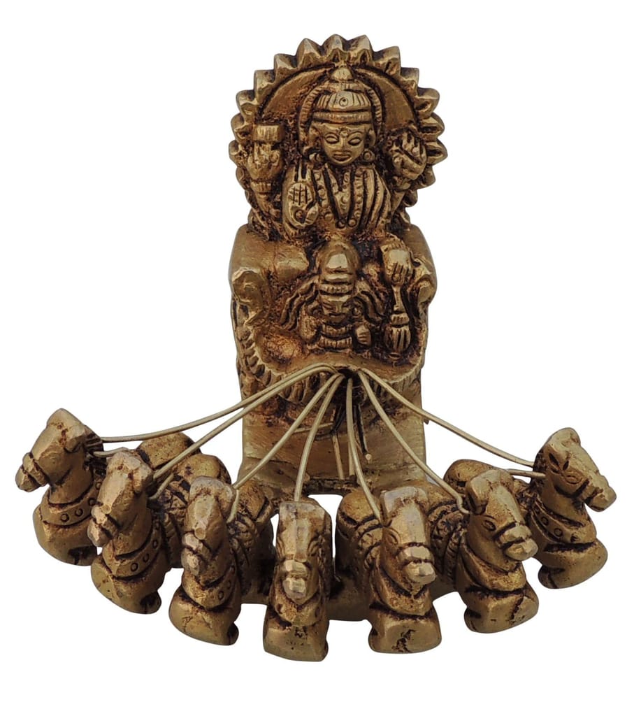 Brass Showpiece Surya Dev Rath Statue - decorative item