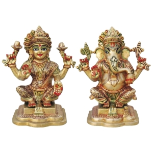 Brass Showpiece Laxmi Ganesh Pair God Idol Statue