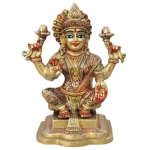Brass Showpiece Laxmi Ji God Idol Statue - 4.4*3.5*7.5 inch (BS1063 L)