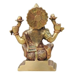 Brass Showpiece Laxmi Ji God Idol Statue - 4.4*3.5*7.5 inch (BS1063 L)