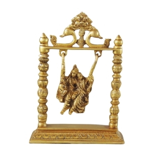 Brass Showpiece Radha Krishna Jhula God Idol Statue
