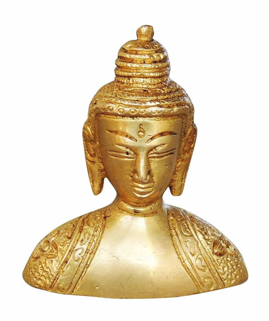 Brass Showpiece Buddha Half Statue - decorative home accent