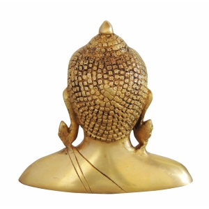 Brass Buddha Half Statue - 6.2 Inch Height, 2.5 Inch Width, 1.31 Kg