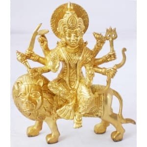 Brass Showpiece Durga Ji God Idol Statue - 6.5x2.5x8 Inch (BS1108 C)