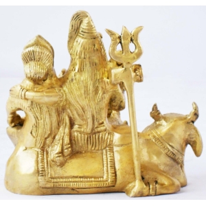 Brass Shiv Parivaar Statue - 5.5 Inch Height, 2.5 Inch Width, 1.7 Kg Weight