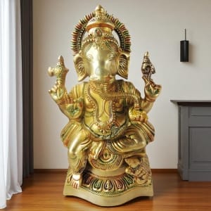 Brass Showpiece Ganesh Ji Statue - decorative home accent