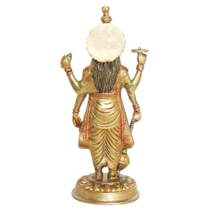 Brass Vishnu Ji God Idol Statue - 4.5x5.5x12.5 Inch, 2.6 Kg