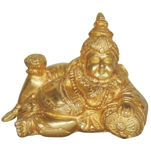 Brass Showpiece Sleeping Kuber Ji Statue - Brass decor