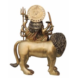 Brass Durga Ji God Idol Statue 19.5 Inch Height 10.5 Inch Width 22.5 Inch