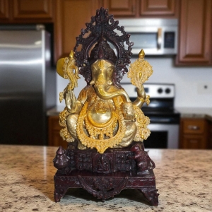 Brass Showpiece Ganesh Ji Statue - 15.5*9.5*27 Inch (BS1219 A)