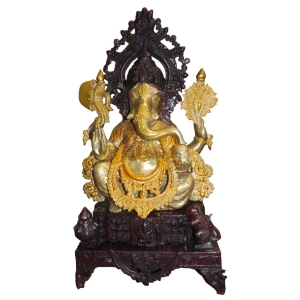 Brass Showpiece Ganesh Ji Statue - 15.5*9.5*27 Inch (BS1219 A)