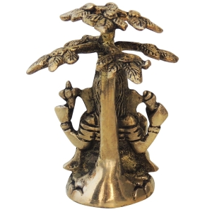 Brass Showpiece Ganesh Statue  - 3*3*3.5 Inch (BS1223 G)