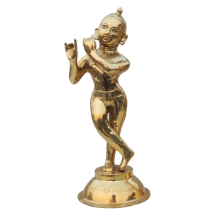Brass Showpiece Krishna Ji God Idol Statue - 5*5*12.5 Inch (BS1236 K)