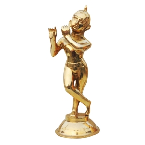 Brass Showpiece Krishna Ji God Idol Statue - 4.5*4.5*12 Inch (BS1237 K)