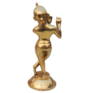 Brass Showpiece Krishna Ji God Idol Statue - 4.5*4.5*12 Inch (BS1237 K)