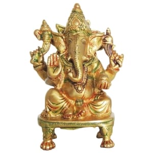 Brass Showpiece Ganesh Ji Statue - 3.6*2.5*5.6 inch (BS1245 G)