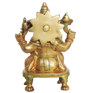 Brass Showpiece Ganesh Ji Statue - 3.6*2.5*5.6 inch (BS1245 G)