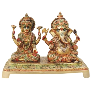 Brass Showpiece Laxmi Ganesh Statue - 10.5*4*7.3 Inch (BS1246 B)