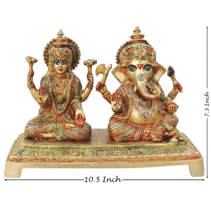 Brass Showpiece Laxmi Ganesh Statue - 10.5*4*7.3 Inch (BS1246 B)