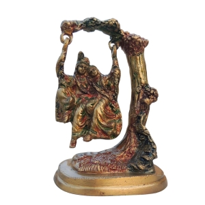 Brass Showpiece Radha Krishna Statue With Tree - 4.3*3*7 Inch (BS1256 C)