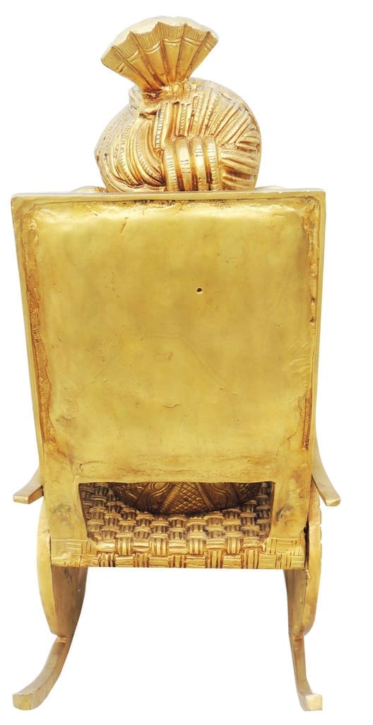 Brass Showpiece Chair Ganesh Statue - brass material