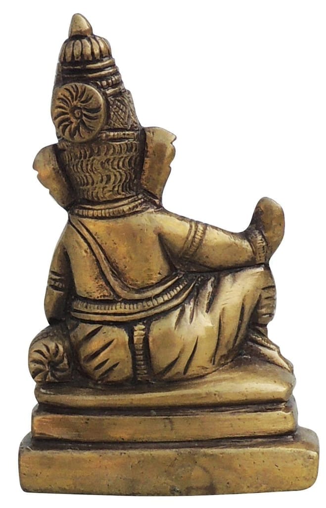 Brass Showpiece Ganesh Ji Statue - 2.2*1.2*3.5 Inch (BS1270 C) - Image 3