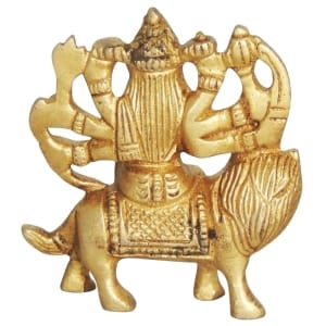 Brass Durga Ji God Idol Statue 2x0.6x2.1 Inch Brass Showpiece
