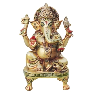 Brass Ganesh Chowki-5*3.5*9.5  (BS1285 G)