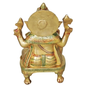 Brass Ganesh Chowki-5*3.5*9.5  (BS1285 G)