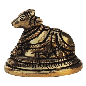 Brass Showpiece Nandi Small Statue - decorative brass item
