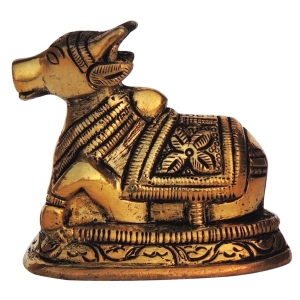 Brass Showpiece Nandi Medium Statue - decorative brass item