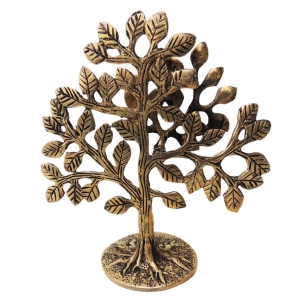 Brass Table Decor Tree Statue - 6.2 Inch Height, 2.7 Inch Width, Brass Material