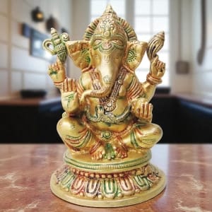 Brass Showpiece Ganesh Ji Statue - 5.3*5*8 Inch (BS1299 G)
