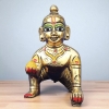 Brass Showpiece Laddu Gopal Idol Statue - brass material