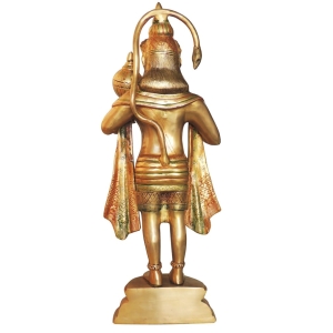 Brass Hanuman Ji God Idol Statue - 11 Inch Width, 5 Inch Depth, 27 Inch Height
