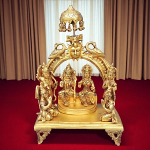 Brass Ram Darbar idol statue - brass material