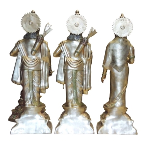 Brass Ramdarbar Idol Set - 45 Inch Ram, 43.5 Inch Seeta, 45.5 Inch Lakshman