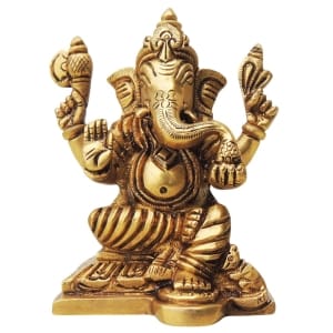 Brass Showpiece Ganesh Ji Statue  - 3.5*2.5*4 Inch (BS1315 G)