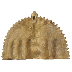 Mahishasur Vardani Kali Maa Statue - Brass Wall Hanging 9.5x0.5x7 Inch