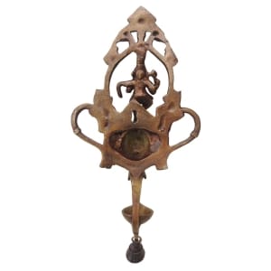 Brass Showpiece Wall Hanging Ganesh With Deepak God Idol Statue - 7*4*13.5 Inch (BS1321 C)