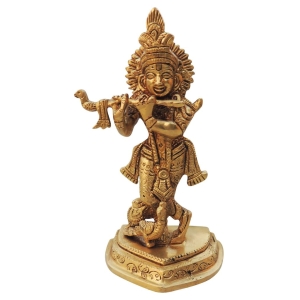 Brass Showpiece Krishna Ji God Idol Statue - 3.2*2.2*6 Inch (BS1331 C)