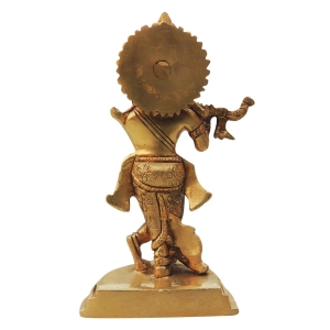 Brass Showpiece Krishna Ji God Idol Statue - 3.2*2.2*6 Inch (BS1331 C)