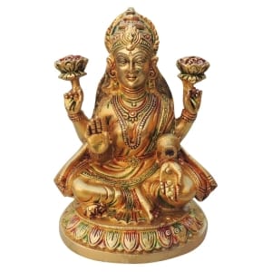 Brass Showpiece Laxmi Ji God Idol Statue - 5.5*4.6*8 Inch (BS1332 L)