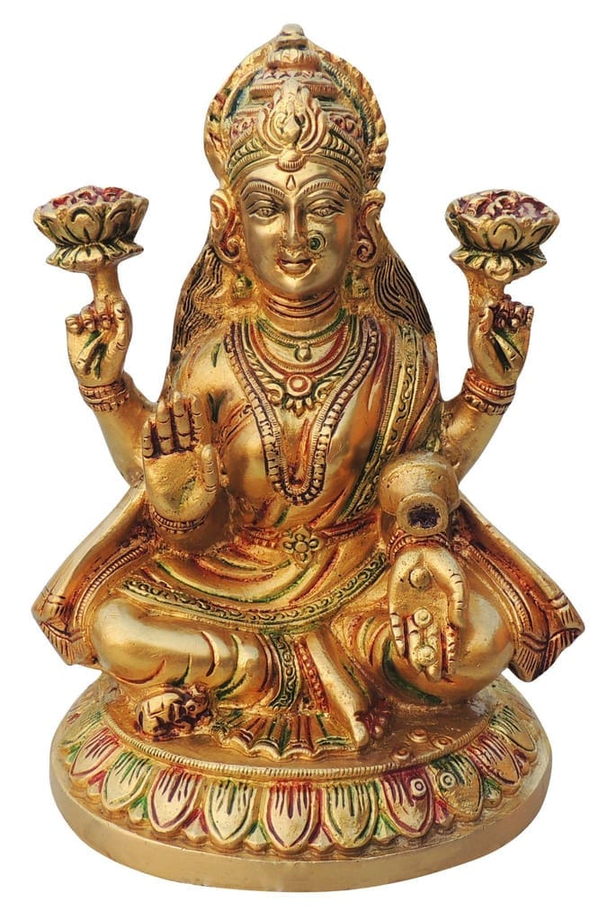 Brass Showpiece Laxmi Ji God Idol Statue - 5.5*4.6*8 Inch (BS1332 L) - Image 2