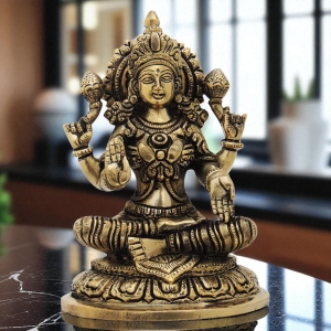Brass Showpiece Laxmi Ji God Idol Statue - 5*4*7.5 Inch (BS1337 L)