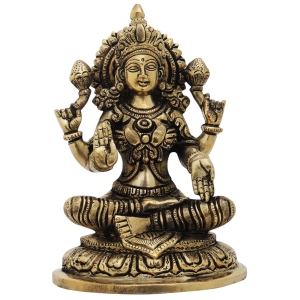 Brass Showpiece Laxmi Ji God Idol Statue - 5*4*7.5 Inch (BS1337 L)