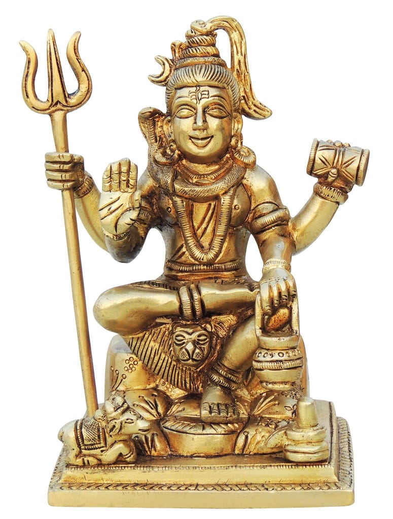 Brass Showpiece Shiv Ji God Idol Statue - Brass