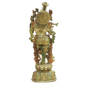 Brass Showpiece Krishna Statue - 11*8*32.5 Inch (BS1346 D)